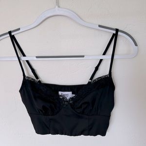 Princess Polly black lace crop top